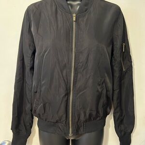 Blue Rain Classic Black Bomber Jacket